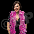 6' Pink & White Feather Boa with Gold Tinsel